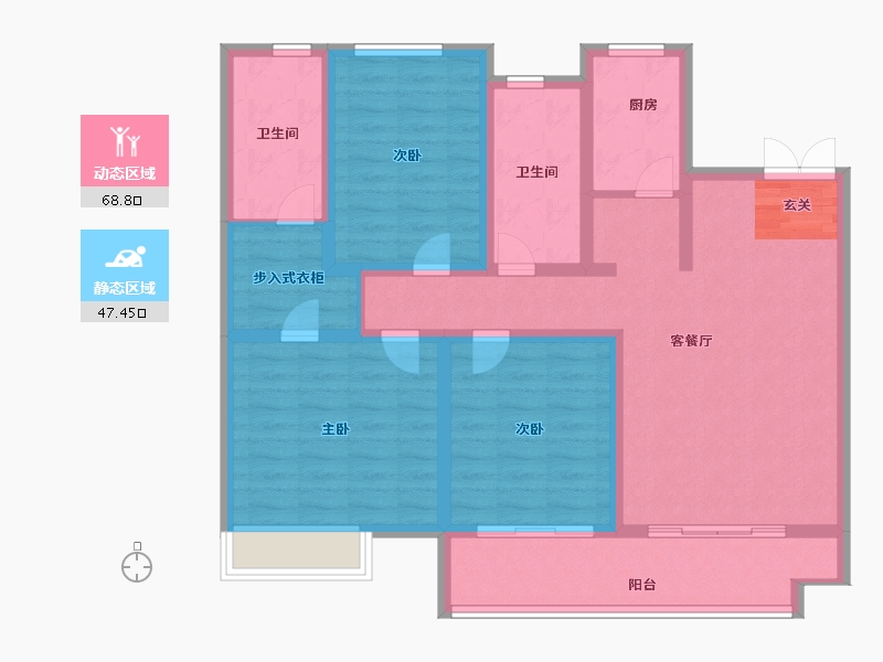 山东省-泰安市-智谷·时代云著-103.00-户型库-动静分区