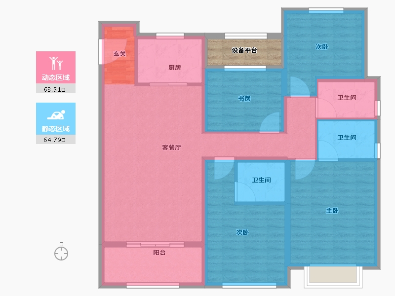 山东省-泰安市-泰山院子-119.01-户型库-动静分区