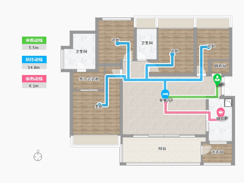 四川省-成都市-招商大魔方玺悦轩-131.20-户型库-动静线