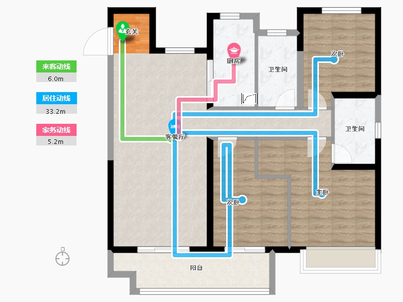 山东省-泰安市-五岳风华-100.06-户型库-动静线