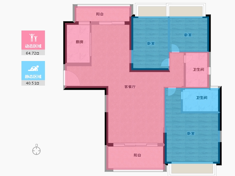 广东省-广州市-敏捷绿湖首府-94.00-户型库-动静分区