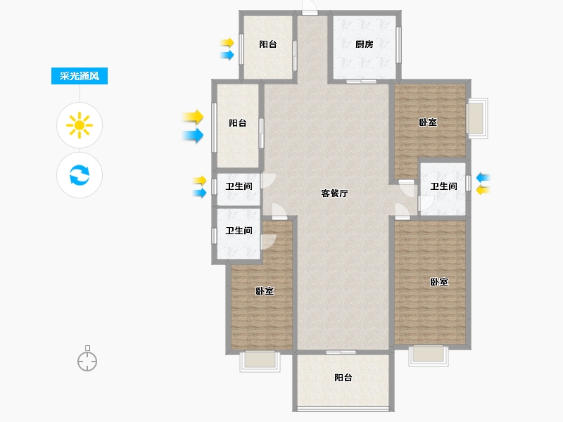 广东省-汕尾市-海丰新城和樾-186.32-户型库-采光通风