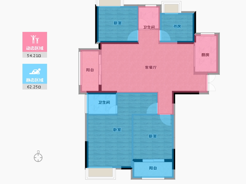 湖南省-岳阳市-状元星城.金辉湾-105.00-户型库-动静分区