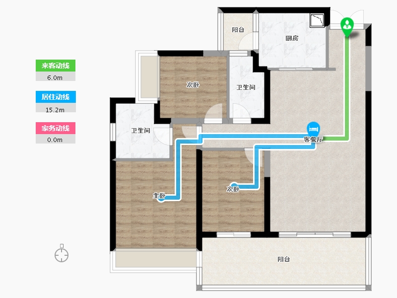 四川省-成都市-招商大魔方玺悦轩-107.40-户型库-动静线