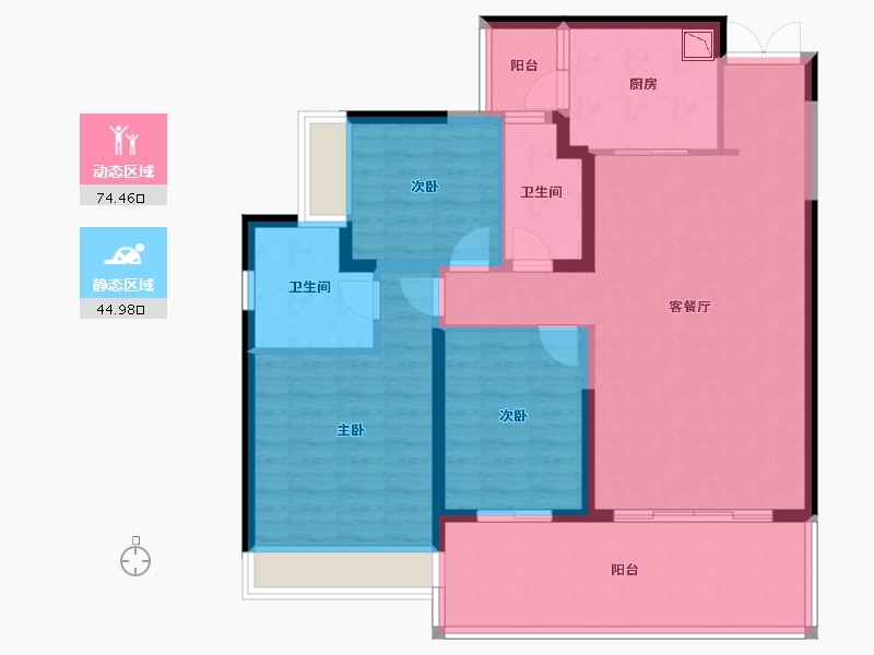 四川省-成都市-招商大魔方玺悦轩-107.40-户型库-动静分区