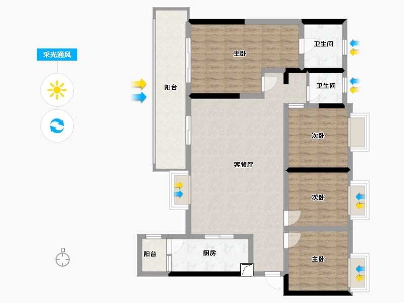 四川省-德阳市-世茂璀璨天城-114.73-户型库-采光通风