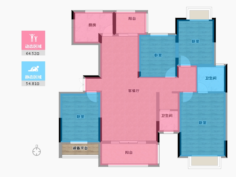 湖南省-岳阳市-金江学府-108.49-户型库-动静分区