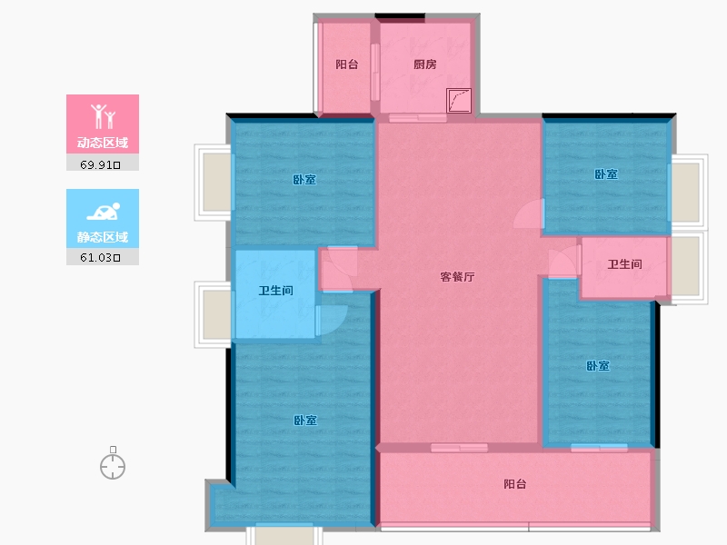 广东省-汕尾市-御景中央花园-118.07-户型库-动静分区