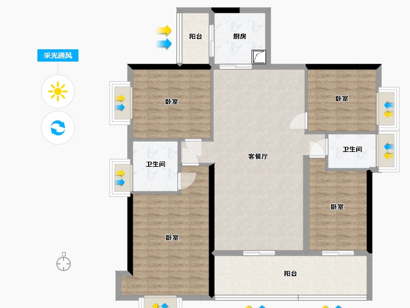 广东省-汕尾市-御景中央花园-118.07-户型库-采光通风