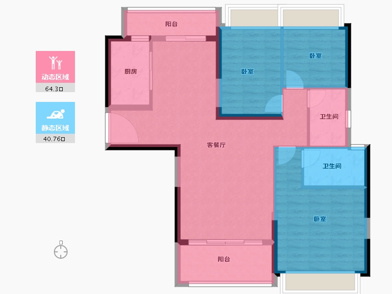 广东省-广州市-敏捷绿湖首府-94.00-户型库-动静分区