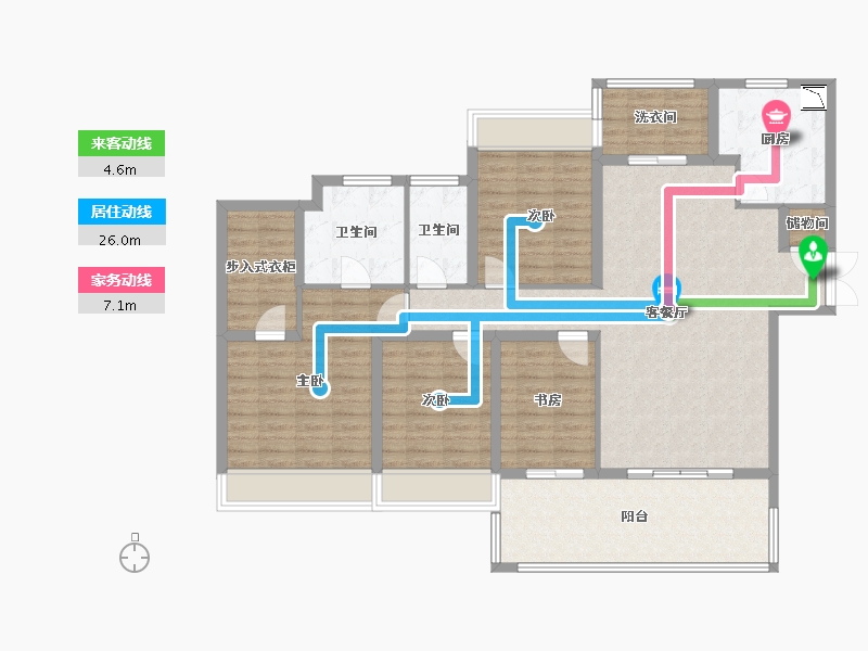 四川省-成都市-招商大魔方玺悦轩-132.95-户型库-动静线