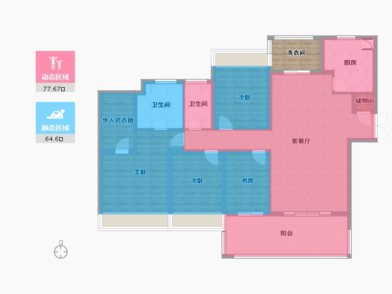 四川省-成都市-招商大魔方玺悦轩-132.95-户型库-动静分区