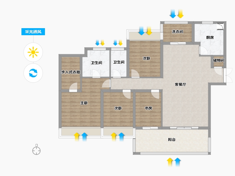 四川省-成都市-招商大魔方玺悦轩-132.95-户型库-采光通风