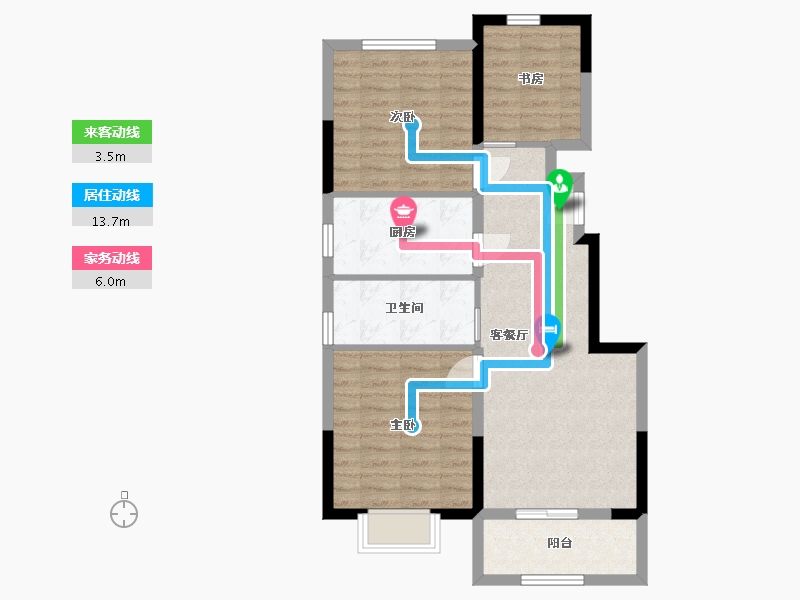 山东省-青岛市-仙山花园-74.36-户型库-动静线