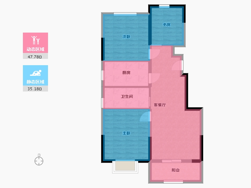 山东省-青岛市-仙山花园-74.36-户型库-动静分区