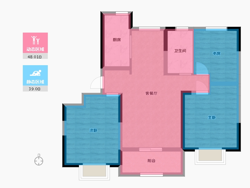 山东省-青岛市-仙山花园-77.16-户型库-动静分区