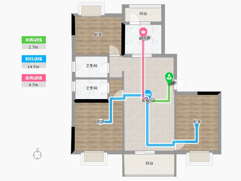 广东省-汕尾市-海丰碧桂园天銮山-91.26-户型库-动静线