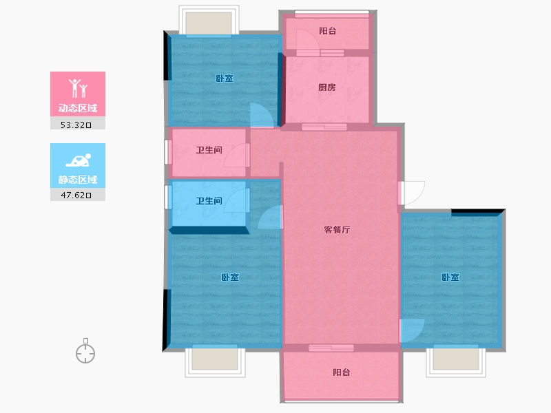 广东省-汕尾市-海丰碧桂园天銮山-91.26-户型库-动静分区