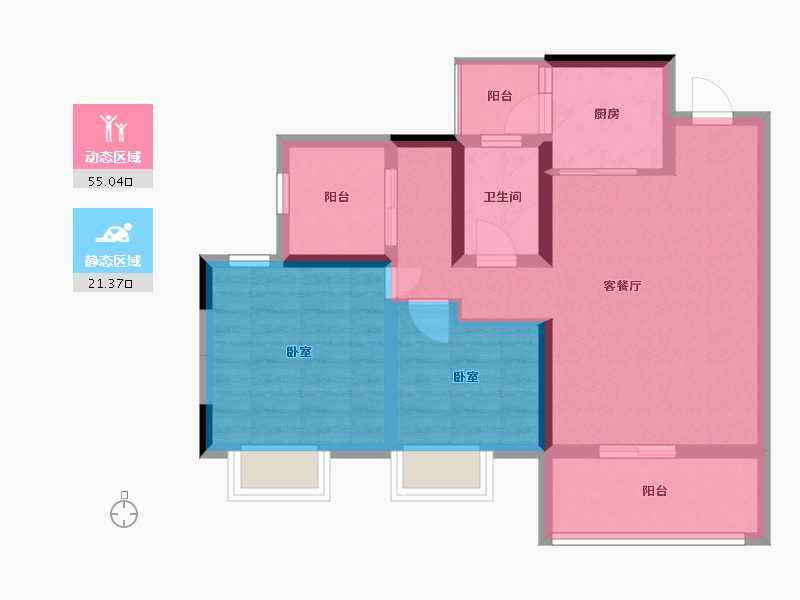 广东省-汕尾市-海丰新城和樾-67.07-户型库-动静分区