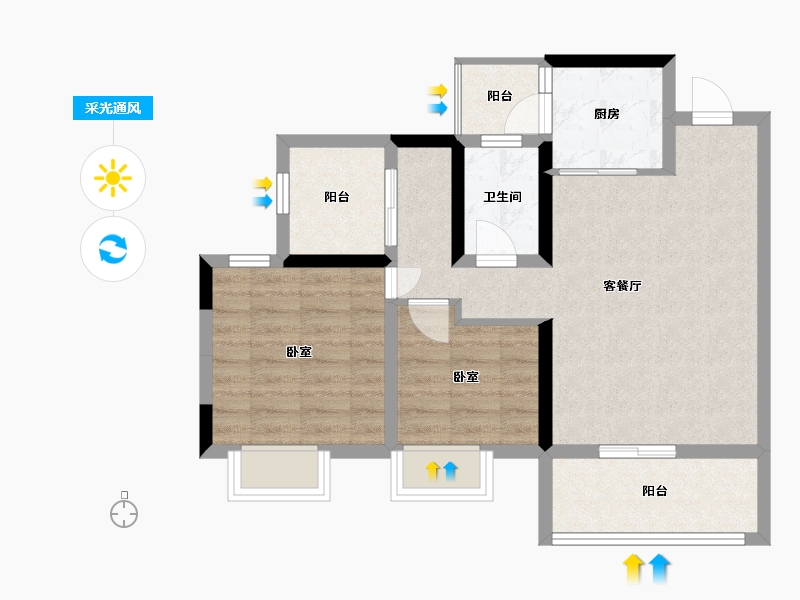 广东省-汕尾市-海丰新城和樾-67.07-户型库-采光通风