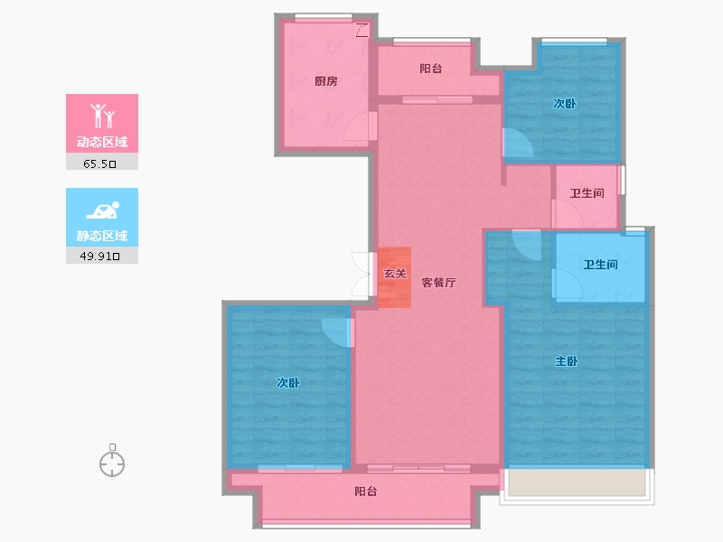 山东省-泰安市-城开林溪郡-103.85-户型库-动静分区