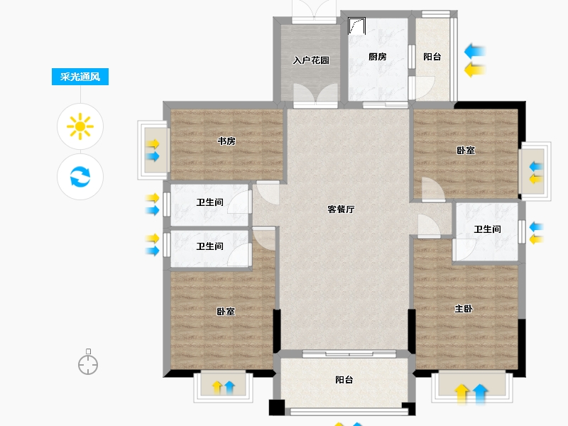 广东省-清远市-金保利·世界城-118.05-户型库-采光通风