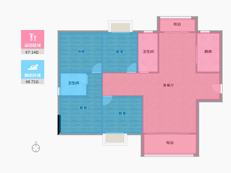 广东省-东莞市-华建骏景园-106.25-户型库-动静分区