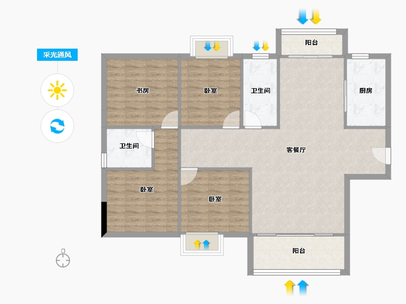 广东省-东莞市-华建骏景园-106.25-户型库-采光通风