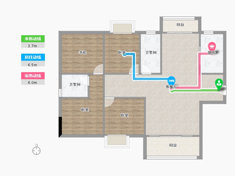 广东省-东莞市-华建骏景园-106.25-户型库-动静线