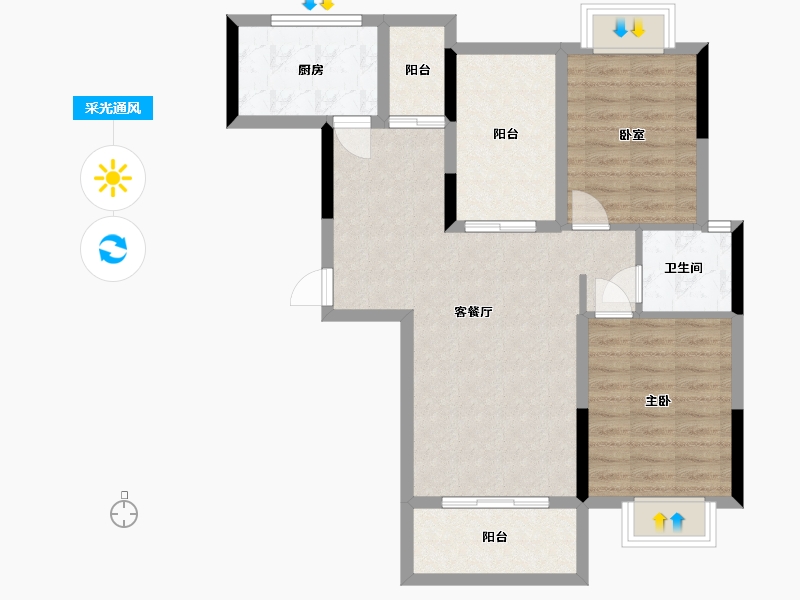 湖北省-武汉市-东庭郡园-78.38-户型库-采光通风