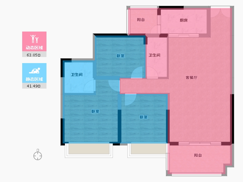 广东省-阳江市-万山天悦-93.90-户型库-动静分区