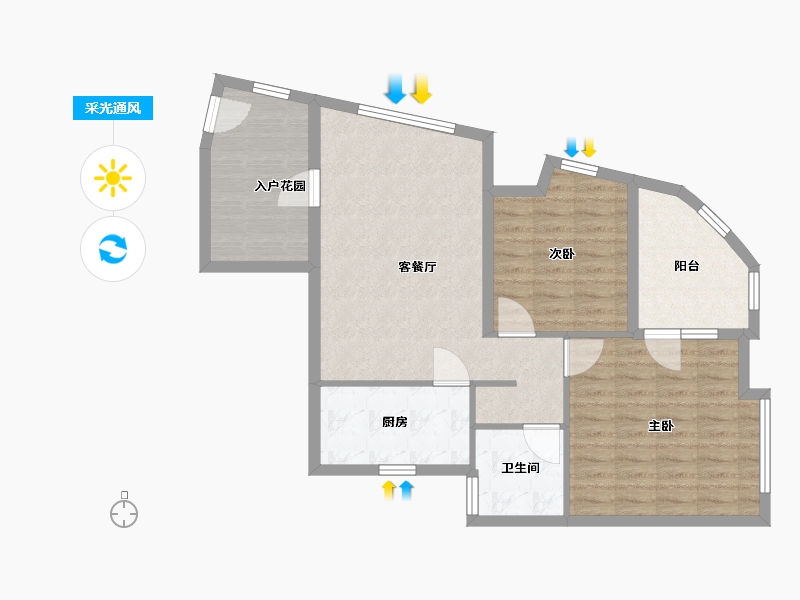 山东省-烟台市-天马相城二期-84.00-户型库-采光通风