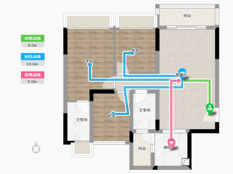 广东省-佛山市-碧桂园智慧家-75.09-户型库-动静线