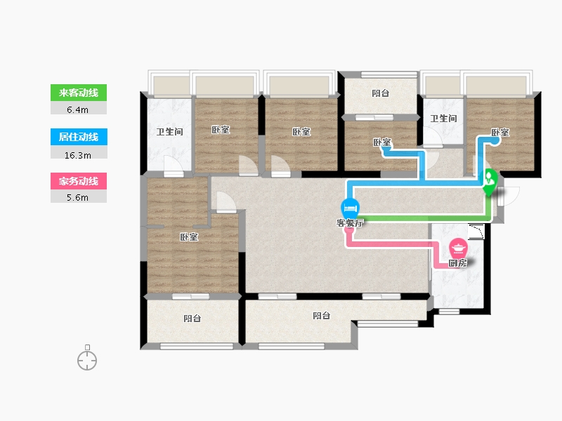 广东省-深圳市-深圳卓越中寰-119.09-户型库-动静线