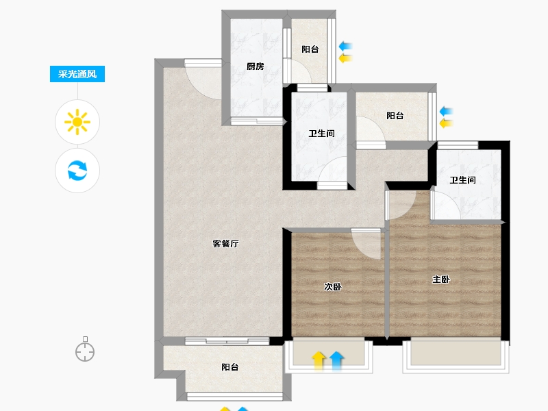 广东省-肇庆市-肇庆招商依云水岸-77.00-户型库-采光通风