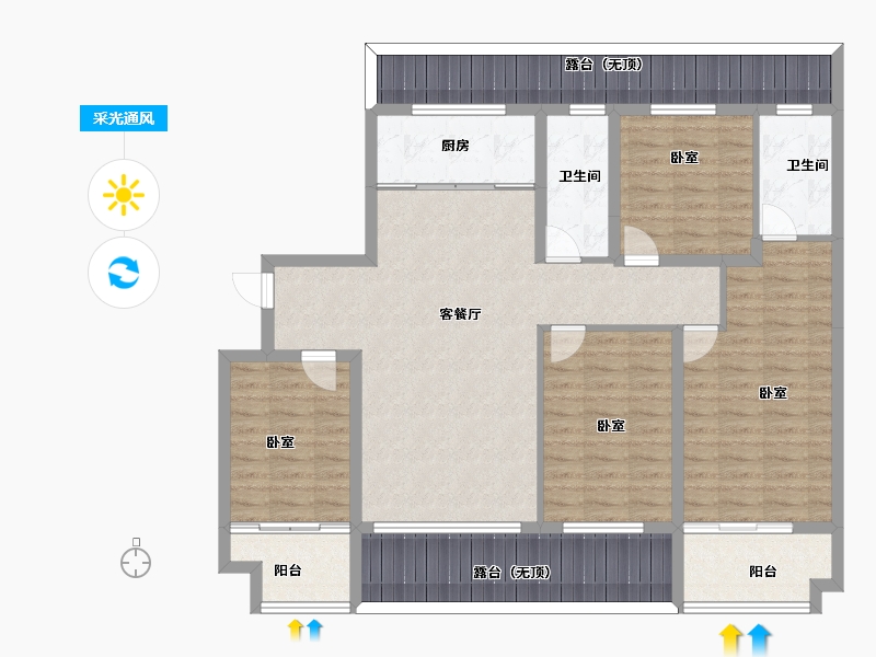 山东省-淄博市-福园-126.00-户型库-采光通风