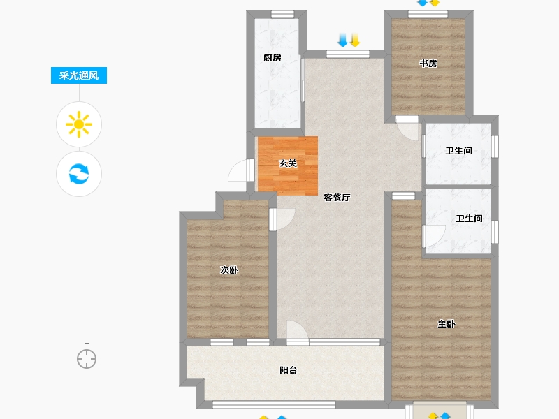 山东省-青岛市-青岛佳诺华国际医养健康小镇-93.60-户型库-采光通风