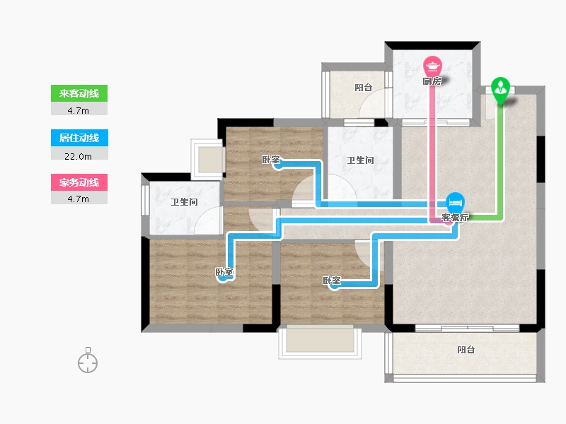 广东省-东莞市-碧桂园天誉-85.01-户型库-动静线