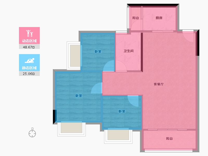 广东省-东莞市-华建骏景园-67.02-户型库-动静分区