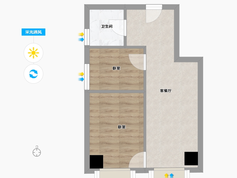 广东省-东莞市-汇星商业中心-35.57-户型库-采光通风