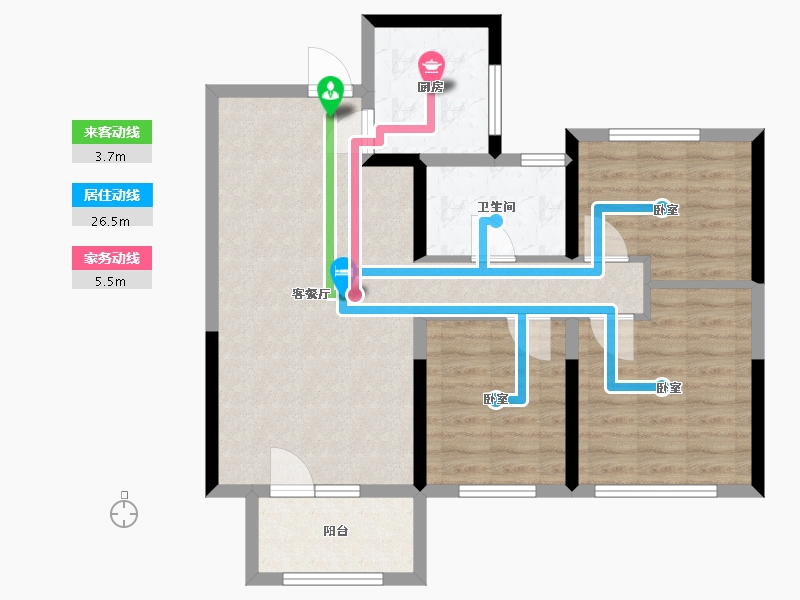 湖北省-武汉市-远洋世界3期悦璟湾-78.00-户型库-动静线