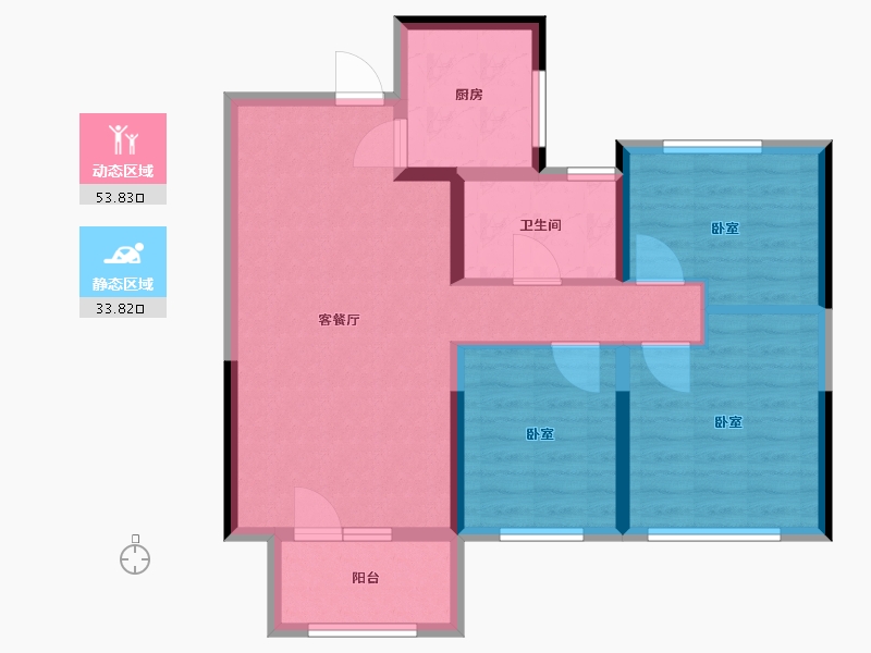 湖北省-武汉市-远洋世界3期悦璟湾-78.00-户型库-动静分区