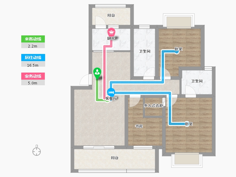 湖南省-衡阳市-华瑞园-85.07-户型库-动静线