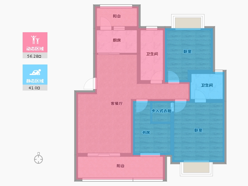 湖南省-衡阳市-华瑞园-85.07-户型库-动静分区