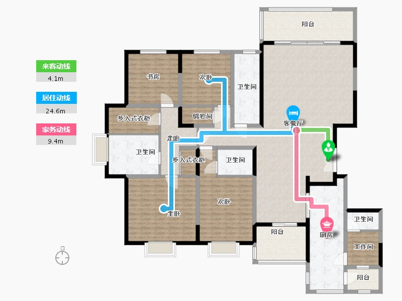 山东省-烟台市-天马相城二期-227.81-户型库-动静线