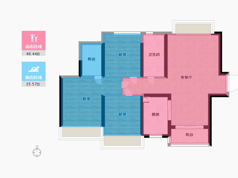 广东省-深圳市-嘉信云峰公馆住宅-72.00-户型库-动静分区