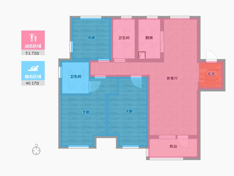 山东省-青岛市-融创澜山壹號-80.08-户型库-动静分区