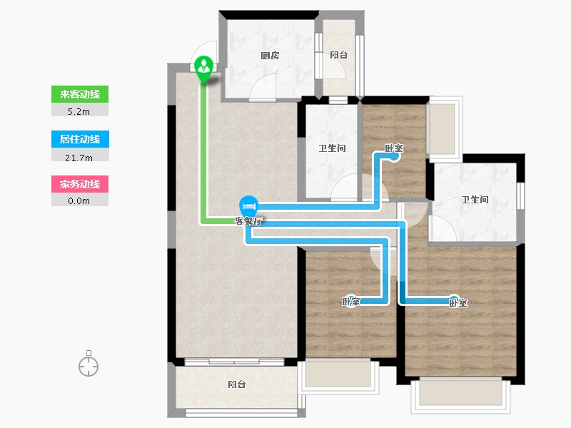 广东省-佛山市-顺德恒大江湾-82.51-户型库-动静线