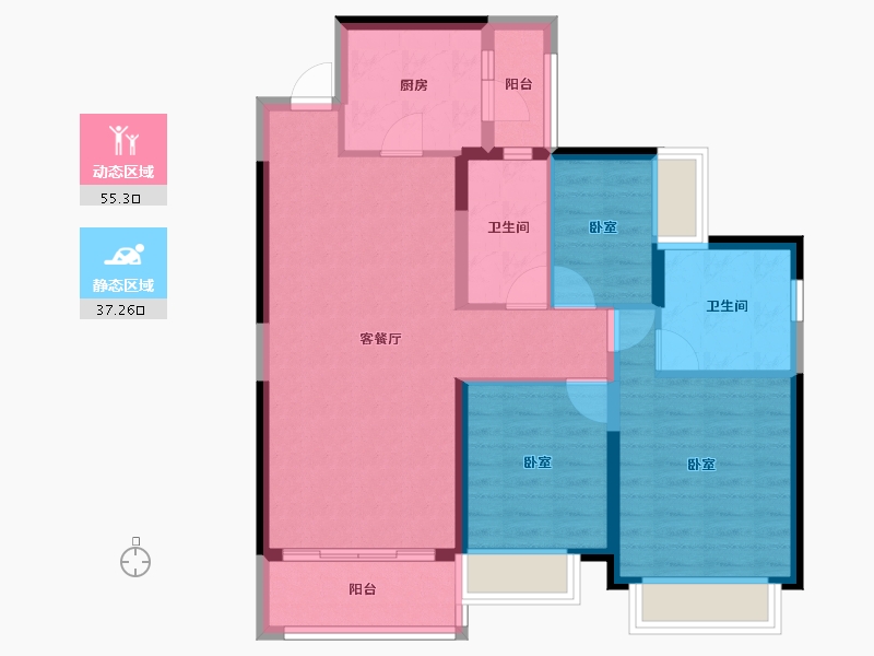 广东省-佛山市-顺德恒大江湾-82.51-户型库-动静分区