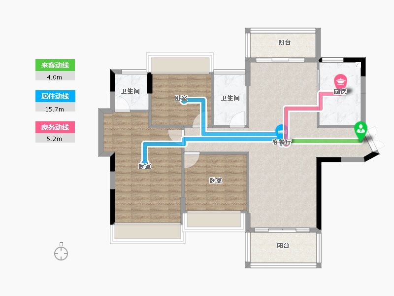 湖南省-衡阳市-阳光美城-99.14-户型库-动静线